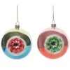 Glass 4.5in Multicolored Christmas Retro Round Ornament Set Of 2 Home -Home Accents Shop 3050386509 RLLD 1