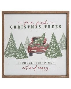 Wood 15.75in Multicolored Christmas Rustic Farm Fresh Wall Decor Home