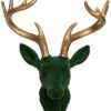 Resin 12in Multicolored Christmas Velvet Reindeer Head Wall Decor Home -Home Accents Shop 3050386554 RLLD 1