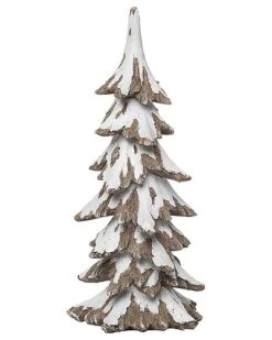 Resin 12.25in Multicolored Christmas Snowy Tree Decor Home