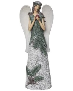 Resin 20.08in Multicolored Christmas Woodland Angel With Bird Home