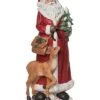 Resin 12in Multicolored Christmas Santa With Tree And Reindeer Figurine Home -Home Accents Shop 3050386573 RLLD 1