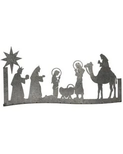 Metal 21.25in Christmas Die Cut Nativity Scene Home