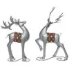 Metal 14.5in Multicolored Christmas Reindeer Set Of 2 Home