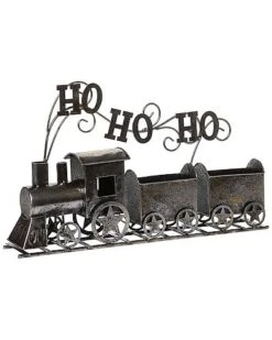 Metal 17in Christmas Metallic Train On Track Decor Home