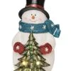 Resin 11in Multicolored Christmas Light Up Chunky Snowman Figurine Home -Home Accents Shop 3050386598 RLLD 1
