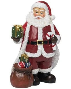 Resin 6.7in Multicolored Christmas Jolly Santa Figurine Home