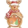Resin 16.5in Multicolored Christmas Light Up Gingerbread Santa/Reindeer Home -Home Accents Shop 3050386604 RLLD 1
