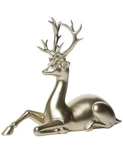 Resin 9in Christmas Sitting Reindeer Decor Home