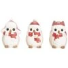 Ceramic 4.75in Multicolored Christmas Snowy Owl Figurine Set Of 3 Home -Home Accents Shop 3050386622 RLLD 1
