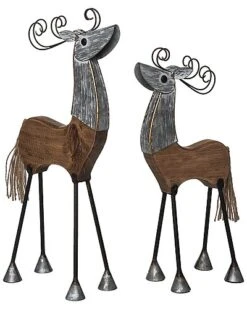 Metal 16.5in Christmas Regal Reindeer Set Of 2 Home