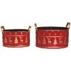 Metal 14.75in Multicolored Christmas Nested Buckets Set Of 2 Home -Home Accents Shop 3050386669 RLLD 1