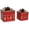 Metal 10in Multicolored Christmas Nesting Presents Set Of 2 Home -Home Accents Shop 3050386672 RLLD 1