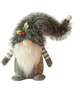 Polyester 14in Multicolored Christmas Light Up Fuzzy Hat Gnome Decor Home