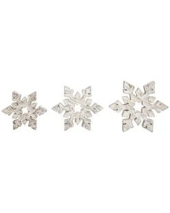 Resin 7.75in Christmas Rustic Snowflake Decor Set Of 3 Home