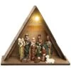 Resin 7.5in Multicolored Christmas Light Up Traditional Nativity And Manger Set Of 9 Home -Home Accents Shop 3050386723 RLLD 1