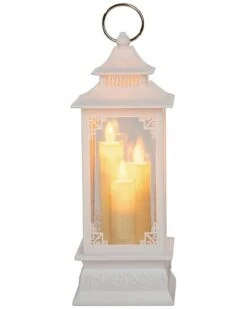 Artificial 11.5in Multicolored Christmas Light Up Candle Lantern Home