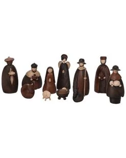 Resin 4.75in Multicolored Christmas Whittled Nativity Set Of 11 Home