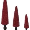Resin 14.25in Christmas Holly Berry Tree Decors Set Of 3 Home