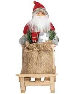 Fabric/Canvas 12in Multicolored Christmas Fair Isle And Santa Decor Home