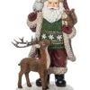 Resin 7.48in Multicolored Christmas Cottage Santa With Reindeer Figurine Home -Home Accents Shop 3050386798 RLLD 1