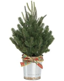 Artificial 18in Christmas Holiday Tree In Bucket Home