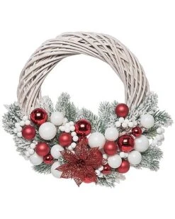 Artificial 22in Multicolored Christmas Joyful Ornaments Wreath Home