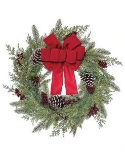 Artificial 24in Christmas Statement Classic Holiday Wreath Home