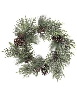 Artificial 24in Christmas Pine Woodland Wreath Home