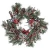 Artificial 24in Multicolored Christmas Buffalo Check Accent Wreath Home
