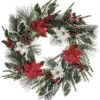 Artificial 20in Multicolored Christmas Poinsettia Artificial Wreath Home -Home Accents Shop 3050386838 RLLD 1