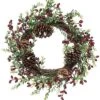 Artificial 20in Multicolored Christmas Pinecone Frosted Berry Wreath Home -Home Accents Shop 3050386852 RLLD 1