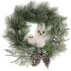 Foam 24.41in Christmas Acorn And Snowy Owl Wreath Home -Home Accents Shop 3050386858 RLLD 1