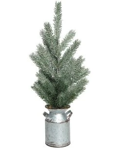 Artificial 20in Christmas Tree In Galvanized Milk Jug Home
