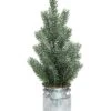 Artificial 14in Christmas Tree In Galvanized Milk Jug Home