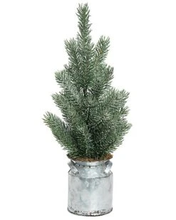 Artificial 14in Christmas Tree In Galvanized Milk Jug Home