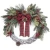 Artificial 24in Multicolored Christmas Woven Wreath With Check Bow Home -Home Accents Shop 3050386880 RLLD 1