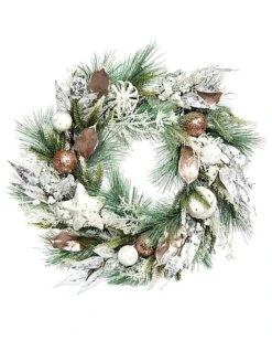 Artificial 24in Multicolored Christmas Glow Holiday Wreath Home