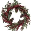 Natural Fiber 24in Multicolored Christmas Twig Berry Eucalyptus Wreath Home -Home Accents Shop 3050386897 RLLD 1
