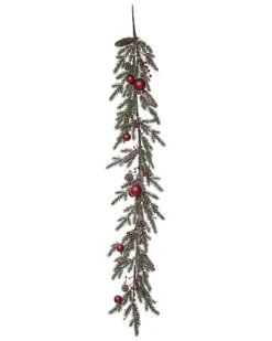 Metal 62in Multicolored Christmas Ornament And Acorn Garland Home