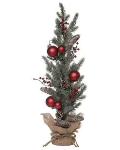 Metal 28in Christmas Ornament And Acorn Tree Home