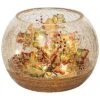 Glass 5.91In Multicolored Harvest Light Up Autumn Round Vase Home