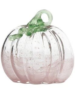 Glass 8.25In White Harvest Flat Pumpkin Decor Home
