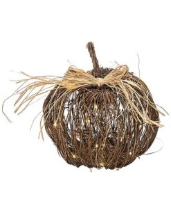 Natural Fiber 10In Multicolored Harvest Light Up Pumpkin Decor Home