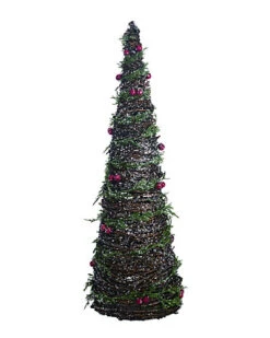 Wood Small Green Christmas Twig Sparkling Berry Tree Home