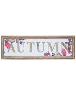 Wood 34in White Fall/Harvest Wall Decor Home