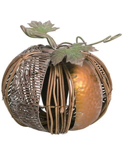 Metal 10in Gold Fall/Harvest Natural Pumpkin Decor Home