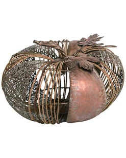 Metal 13in Gold Fall/Harvest Natural Pumpkin Decor Home