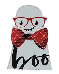 Wood 12in White Halloween Die Cut Character Decor Home