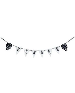Wood 61in Multicolor Halloween Die Cut Beware Banner Home